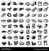 Food Icons Vector Vectorstock Royalty sketch template