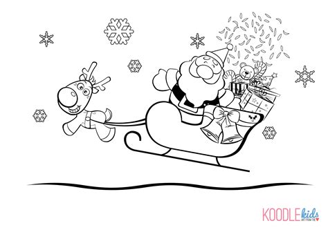 sleigh  reindeer coloring pages  getcoloringscom  printable
