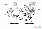 Christmas Coloring Sleigh Reindeer Pages Tw Getcolorings 1212 Color sketch template