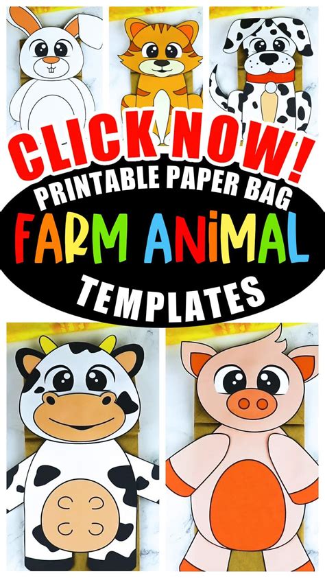 printable  paper bag puppet template simple mom project farm