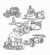 Coloring Transportation Pages Vehicles Toddlers Transport Cartoon Kids Truck Printable Preschool Sheets Color Wuppsy Military Book Print Tractor Ford Set sketch template