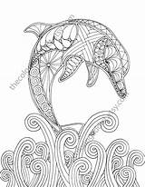 Dolphin Coloring Pages Sea Adult Easy Ocean Adults Colouring Drawing Printable Sheet Color Book Mandala Animal Kids Nautical Getdrawings Print sketch template