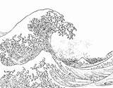 Morze Hokusai Kolorowanka Antystresowe Druku Landscape Kanagawa Bestcoloringpagesforkids Mares Ola Drukowanka Pokoloruj Malowankę Wydrukuj sketch template