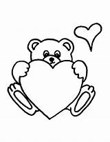 Coloring Bear Pages Cute Hearts Heart Popular sketch template