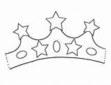 Crown Princess Coloring Stars Five Gold Pages Tiara Template Color Templates Print sketch template
