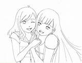Friends Lineart Anime Drawing Hugging Deviantart Coloring Pages Sketch Chanxx Group Template Getdrawings sketch template
