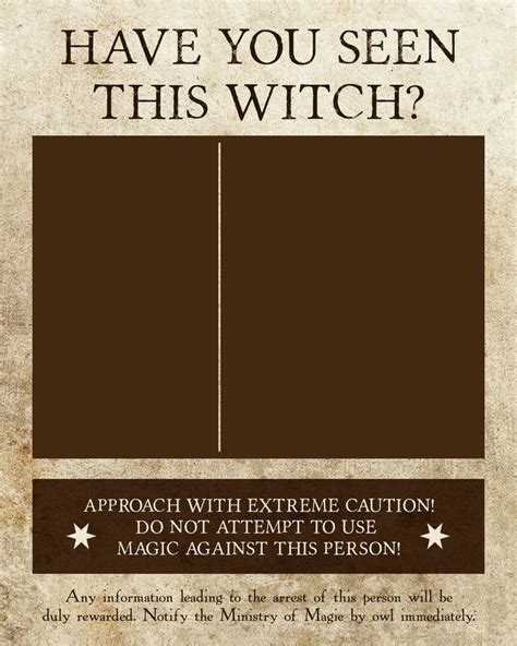 witch printable wanted poster    etsy