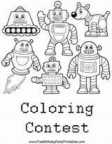 Robot Coloring Robots Birthday Drawing Printable Blank Party Template Printables Pages Sheet Getdrawings sketch template