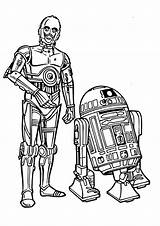 C3po Coloring Coloriage Print Wars Star Pages Getcolorings Color Printable sketch template