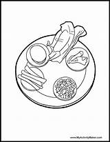 Coloring Plate Passover Dinner Seder Drawing Pages Getcolorings Print Printable Pesach Paintingvalley sketch template