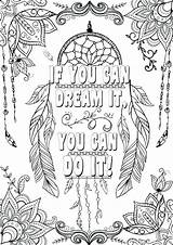 Coloring Inspirational Quote Sheets sketch template