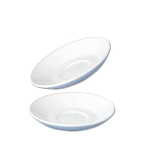 plain white cafe saucer large   cm