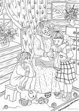 Coloring Knitting Adult Pages Grandma Sheets Adults Printable Para Colorir Etsy Book Favoreads Kids Colorear Dibujos Adultos Designs Páginas Casa sketch template