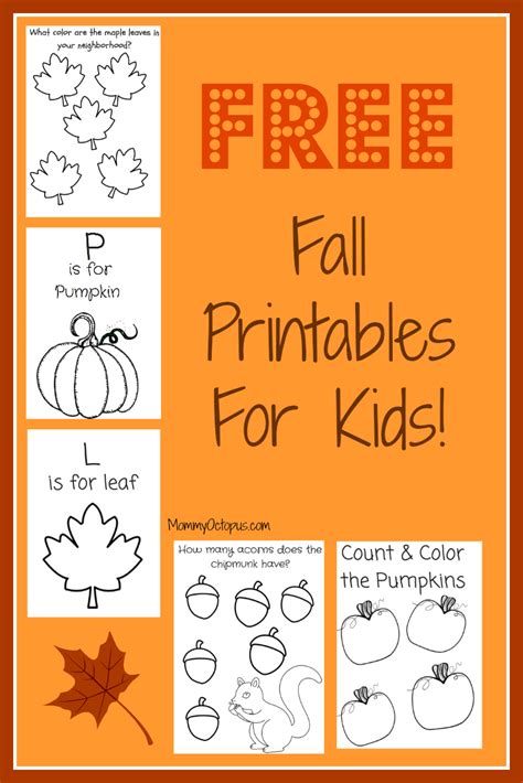 fall printable activity sheets mommy octopus
