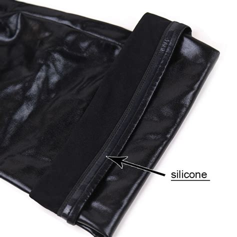 super deal black leather stockings erotic back zipper