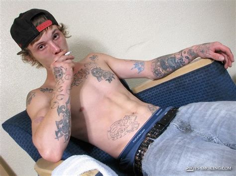 redneck skater punk smokes while stroking his thick dick straight guy gay sex
