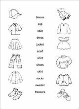 Vocabulary Clothes Kids Matching Esl Test English Match Learning Printables Read Printable Dress Shoes Skirt Socks Shirt Worksheets Activity Beginners sketch template
