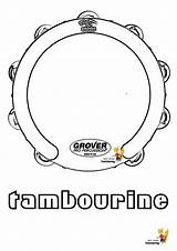 Yescoloring Tambourine Percussion Drum sketch template
