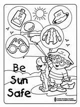 Sun Safety Coloring Pages Summer Colouring Safe Kids Activities Printable Preschool Fire Water Sheet Print Sheets Worksheets Crafts Health Projects sketch template