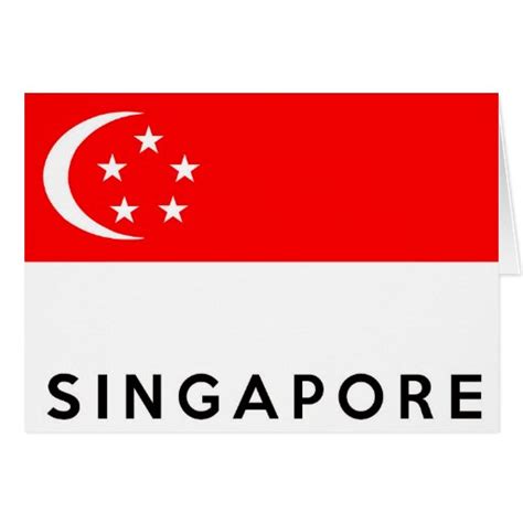 singapore flag country text  greeting card zazzle