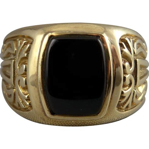 gold onyx ring mens onyx ring men vintage onyx ring rings  men