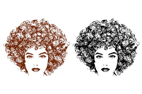 black woman svg natural hair afro clipart 140sv by hamhamart