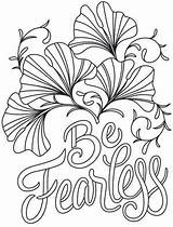 Coloring Fearless Pages Urbanthreads Embroidery Quote sketch template