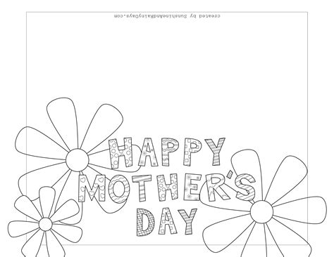 mothers day coloring card sunshine  rainy days