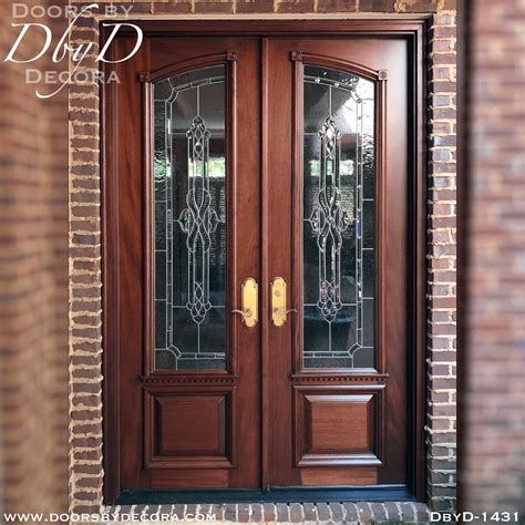 Custom Estate Double Doors With Glass Wood Entry Doors