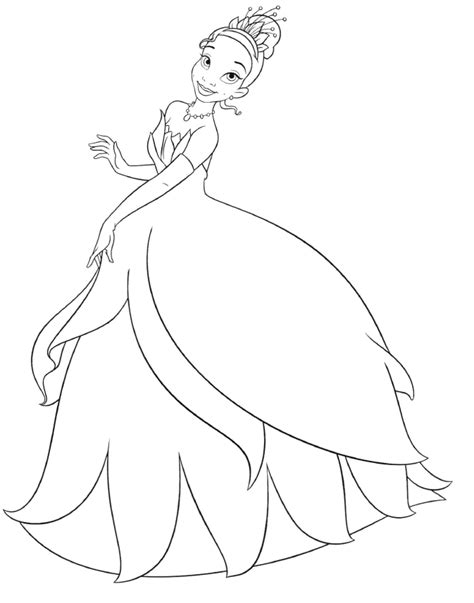 princess tiana coloring pages  getcoloringscom  printable