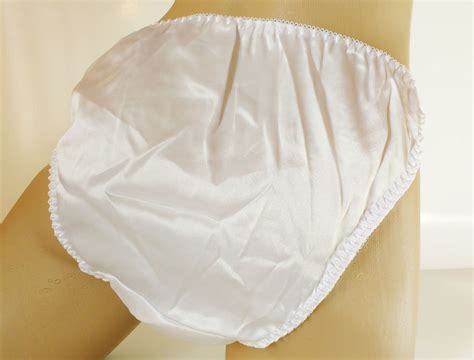 silky virgin white satin string bikini panties tanga knickers medium 12
