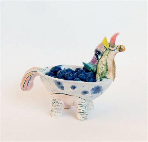 ceramic unicorn pot small bowl  berries cute unicorn dish etsy