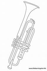 Trumpet Coloring Pages Outline Results Musical Instrument sketch template