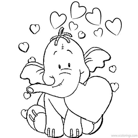 animal valentines coloring pages elephant xcoloringscom
