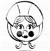 Cheeks Clip Coloring Clipart Bonnet Wearing Hair Over Her Pretty Female Flushed Pilgrim Andy Nortnik Clipground sketch template