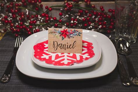 christmas table place cards  printable  clever sisters
