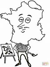 Francia Frankreich Francji Ausmalbilder Pintor Colorare Kolorowanka Frankrijk Disegni Kolorowanki Simbolos Malarz Francja Bandiera Druku Dzieci Dla sketch template