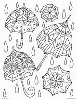 Rain Umbrellas sketch template