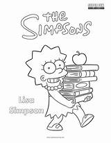 Coloring Lisa Simpsons Simpson Fun sketch template