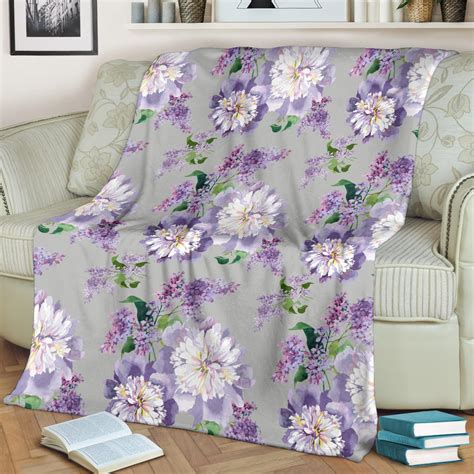 lilac pattern print design li fleece blanket jorjune