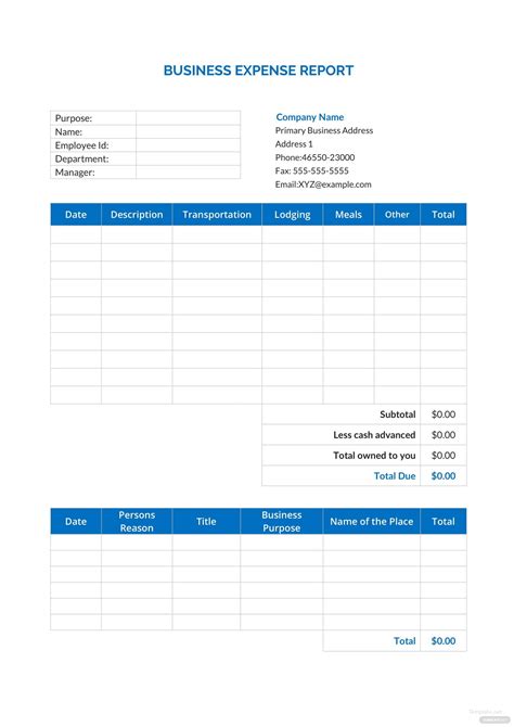 business expense report excel excel templates