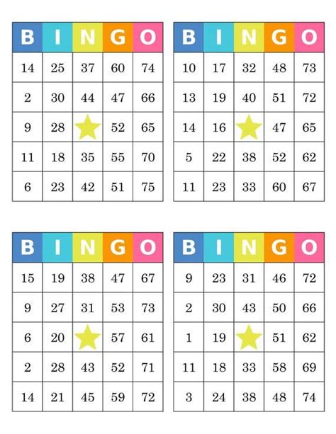 bingo cards  cards   page colorful   etsy