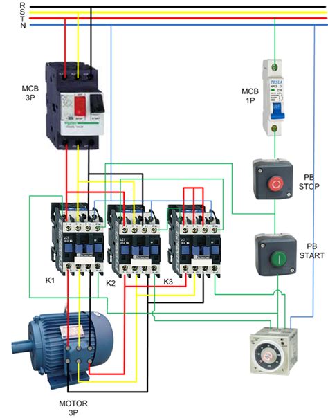 contactor  phase wiring diagram