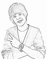 Justin Coloring Pages Bieber Sketch Drawing Cartoon Color Getdrawings Getcolorings sketch template