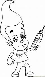 Genius Coloring Pages Jimmy Neutron Template Sketch Boy sketch template