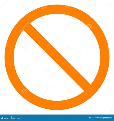 sign orange thin simple isolated vector stock vector illustration  prohibition