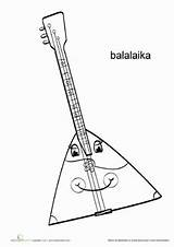 Balalaika Coloring Instrument Education sketch template