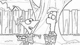 Ferb Phineas Coloring Pages Printable Book Kids Print Bestcoloringpagesforkids sketch template