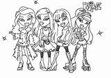 Bratz Coloring Pages Cartoons Printable Drawing Drawings Kb sketch template