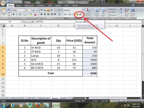 How To Increase Decimal Places In Excel Accounting Taxation 94400 Hot